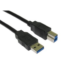NaviaTec USB 3.0 A muški na B muški kabel, 5m, crni